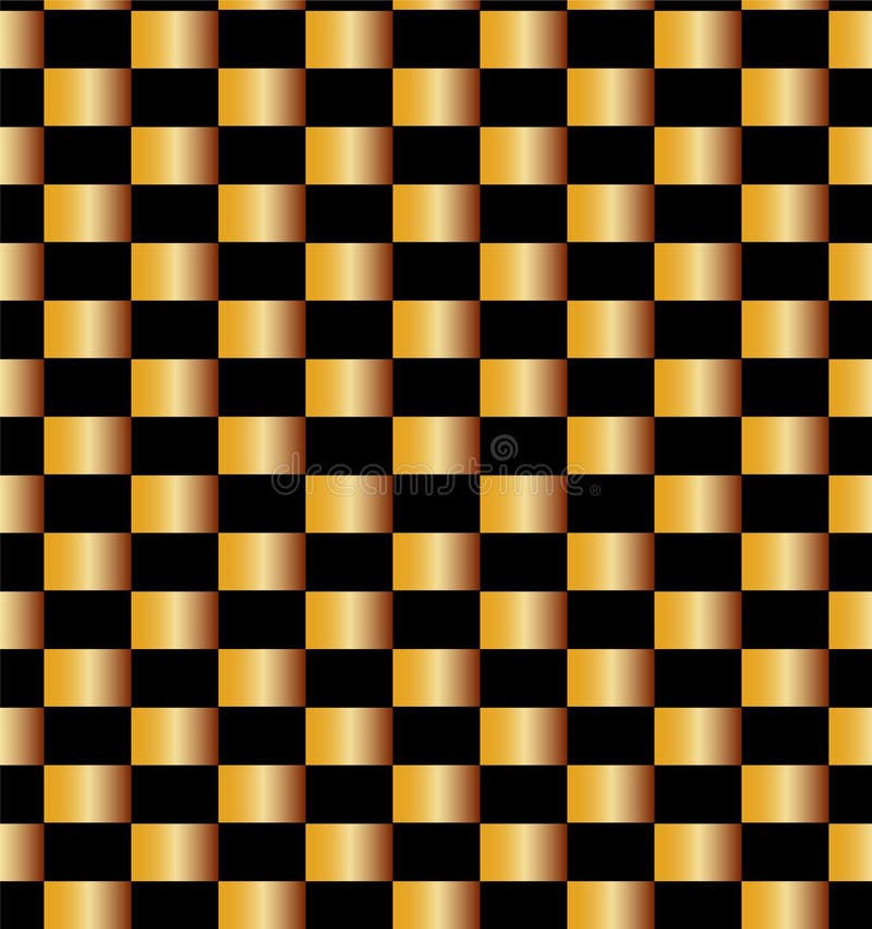 Sömlös guld- tegelstenmodell på svart bakgrund Passande för textil, tyg och att förpacka stock illustrationer Sömlös guld- tegelstenmodell på svart bakgrund Passande för textil, tyg och att förpacka stock illustrationer