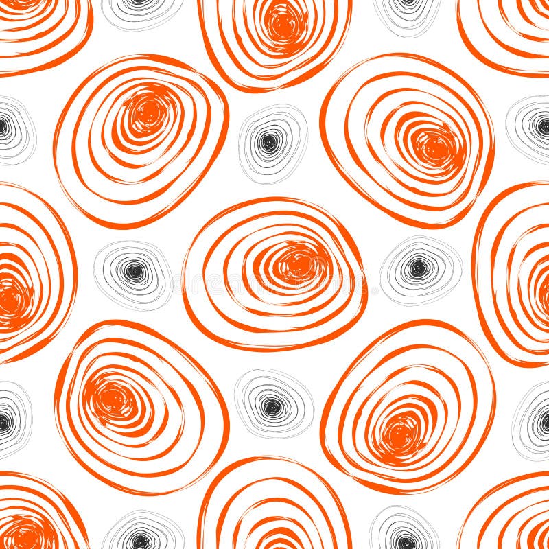 Sömlös mall för vektor med orange cirklar abstrakt bakgrundsbubblor vektor illustrationer Sömlös mall för vektor med orange cirklar abstrakt bakgrundsbubblor vektor illustrationer