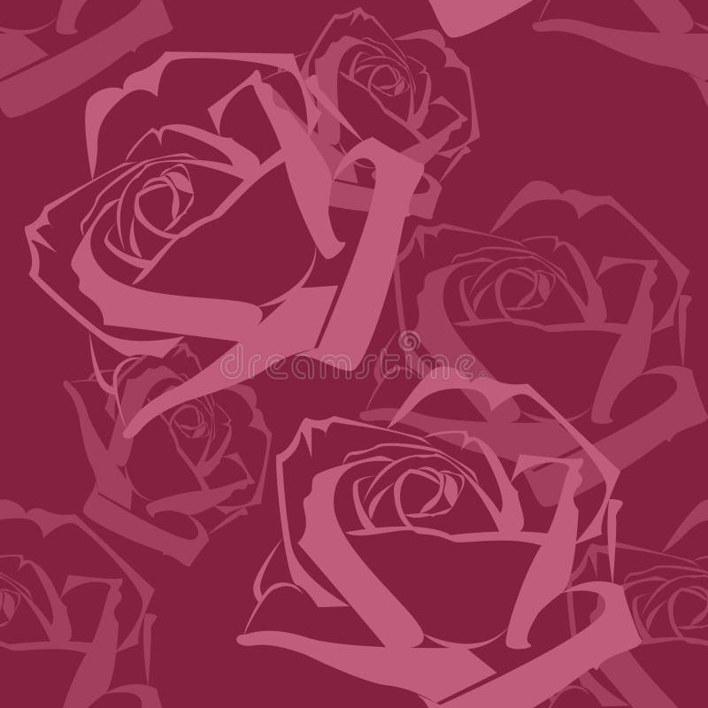 Sömlös modell för abstrakta purpurfärgade rosor stock illustrationer Sömlös modell för abstrakta purpurfärgade rosor stock illustrationer