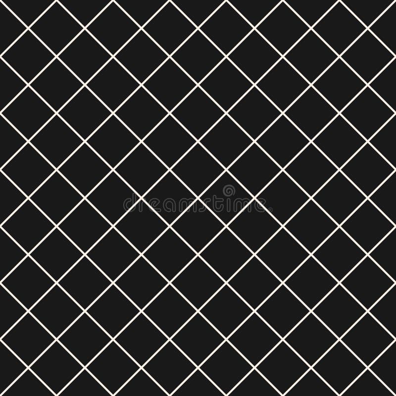 Sömlös modell för fyrkantig rastervektor Subtil mörk rutig repetitionbakgrund, enkel design. Sömlös modell för fyrkantig rastervektor Abstrakt geometrisk svartvit textur med det tunna diagonalkorset fodrar, romber, ingreppet, galler, galler Subtil mörk rutig repetitionbakgrund, enkel design
