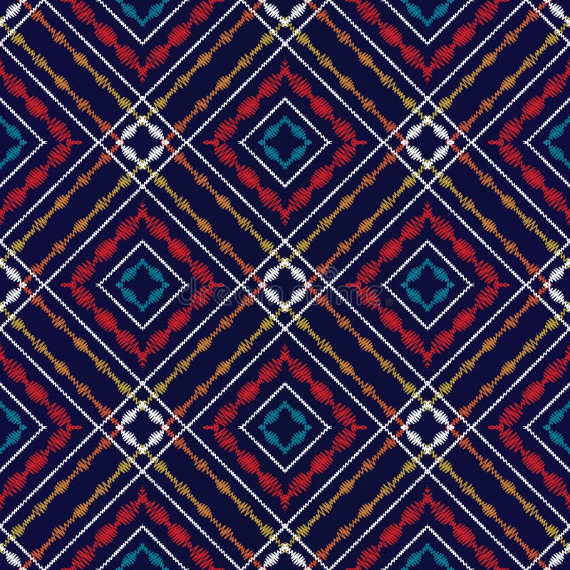 Sömlös modell för gobelängtartan Geometrisk kontrollerad backg för vektor royaltyfri illustrationer Sömlös modell för gobelängtartan Geometrisk kontrollerad backg för vektor royaltyfri illustrationer