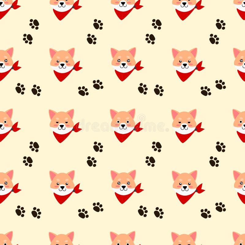 Sömlös modell för gullig Shiba hund royaltyfri illustrationer Sömlös modell för gullig Shiba hund royaltyfri illustrationer