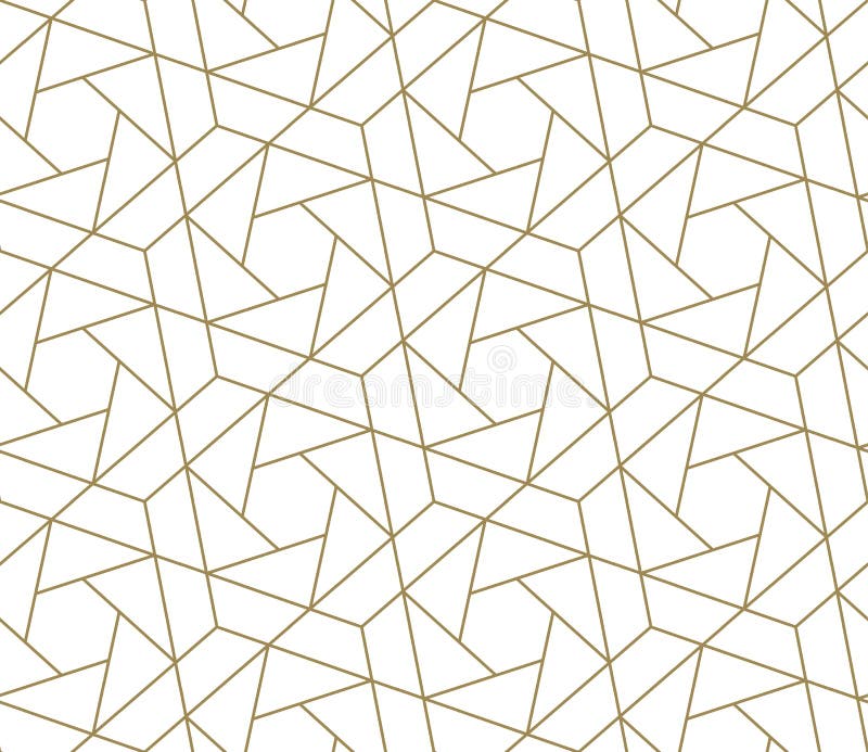 Sömlös modell för modern enkel geometrisk vektor med den guld- linjen textur på vit bakgrund Ljus abstrakt tapet stock illustrationer