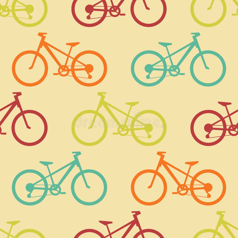 Sömlös modell för Retro cykel royaltyfri illustrationer Sömlös modell för Retro cykel royaltyfri illustrationer
