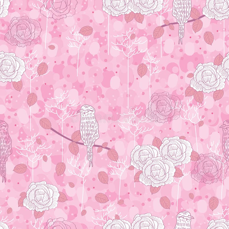 Sömlös modell för rosa fågelabstrakt begrepp vektor illustrationer Sömlös modell för rosa fågelabstrakt begrepp vektor illustrationer