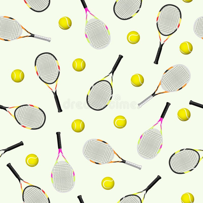 Sömlös modell för sportar med tennissymboler av racket och bollen