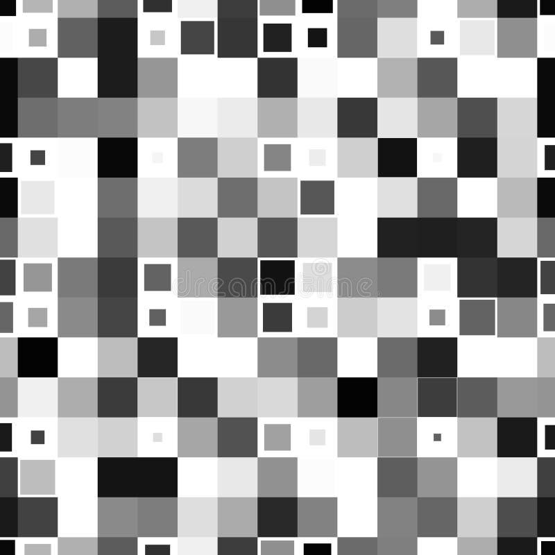 Sömlös modell för svartvit fyrkantig PIXELmosaik stock illustrationer Sömlös modell för svartvit fyrkantig PIXELmosaik stock illustrationer