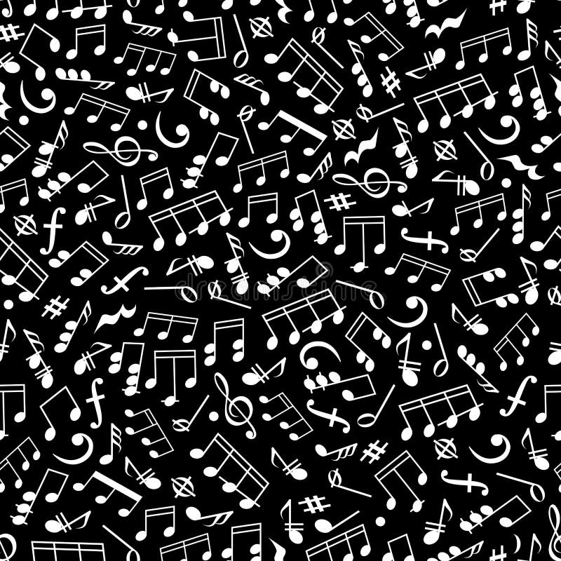 Sömlös modell för svartvit musik med anmärkningar vektor illustrationer Sömlös modell för svartvit musik med anmärkningar vektor illustrationer