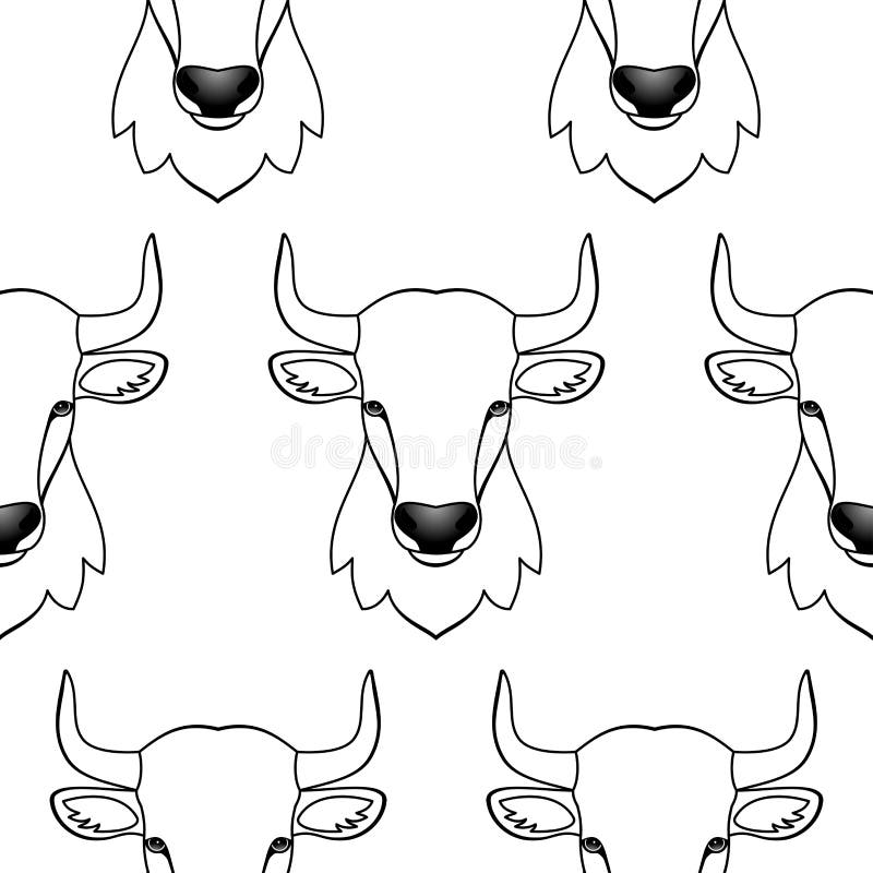 Sömlös modell för tjur stock illustrationer