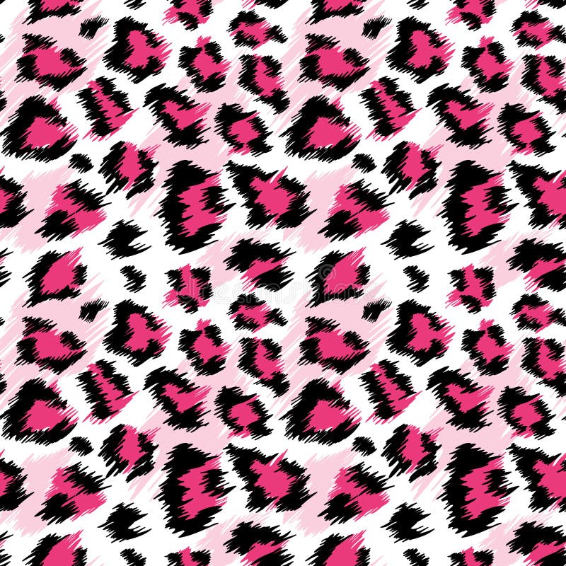 Sömlös modell för trendig rosa leopard Stiliserad prickig leopardhudbakgrund för mode, tryck, tapettyg vektor illustrationer