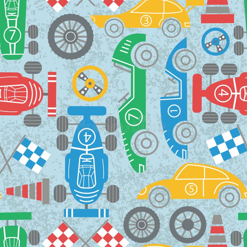 Sömlös modell för tävlings- sport stock illustrationer Sömlös modell för tävlings- sport stock illustrationer