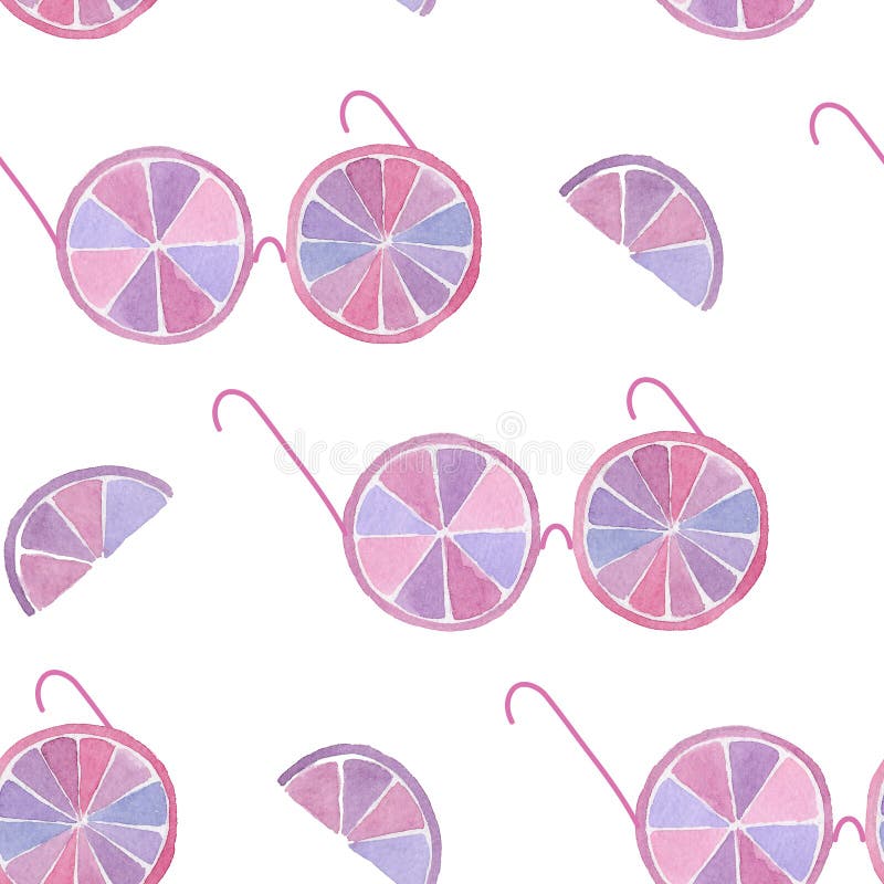 Sömlös modell för vattenfärg av abstrakta exponeringsglas från frukt på vit bakgrund stock illustrationer Sömlös modell för vattenfärg av abstrakta exponeringsglas från frukt på vit bakgrund stock illustrationer