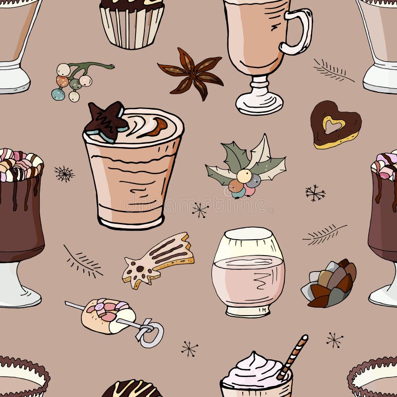Sömlös modell med drinkar stock illustrationer Sömlös modell med drinkar stock illustrationer