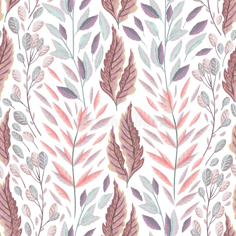 Sömlös modell med flottaväxter, sidor och havsväxt Hand dragen marin- flora i vattenfärgstil royaltyfri illustrationer Sömlös modell med flottaväxter, sidor och havsväxt Hand dragen marin- flora i vattenfärgstil royaltyfri illustrationer
