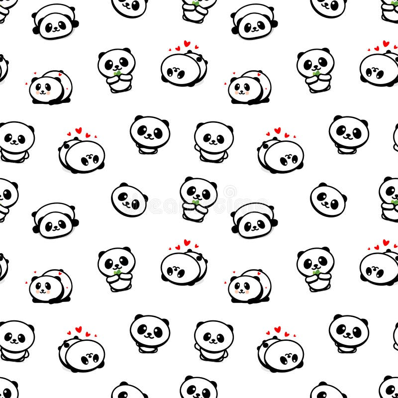 Sömlös modell med gulliga Panda Asian Bear Vector Illustrations, samling av enkla texturbeståndsdelar för kinesiska djur stock illustrationer Sömlös modell med gulliga Panda Asian Bear Vector Illustrations, samling av enkla texturbeståndsdelar för kinesiska djur stock illustrationer