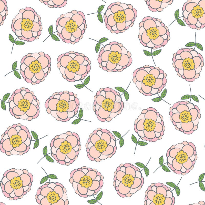 Sömlös modell med härliga rosa blommor royaltyfri illustrationer