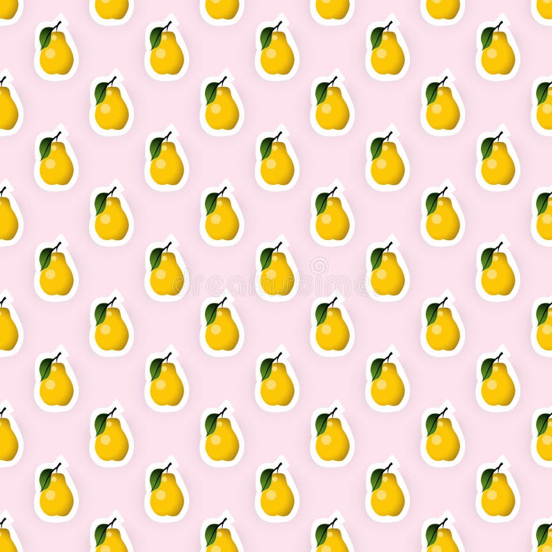 Sömlös modellbakgrund med päronfrukt royaltyfri illustrationer