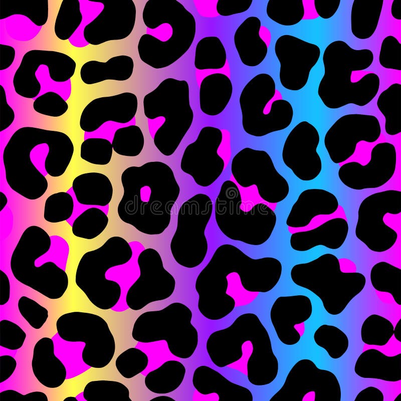 Sömlös neonleopardmodell vektor illustrationer