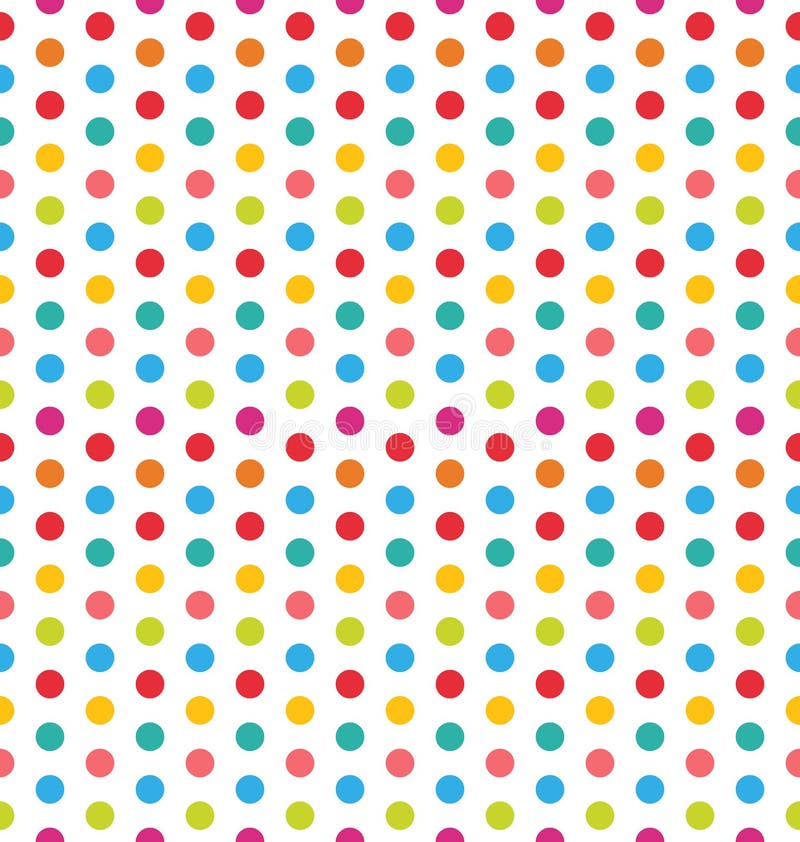 Sömlös polka Dot Background, färgrik modell för textil