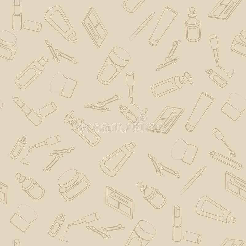 Sömlös sminkbakgrund vektor illustrationer Sömlös sminkbakgrund vektor illustrationer