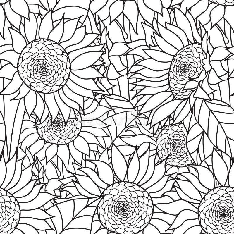Sömlös solrosbukett vektor royaltyfri illustrationer Sömlös solrosbukett vektor royaltyfri illustrationer