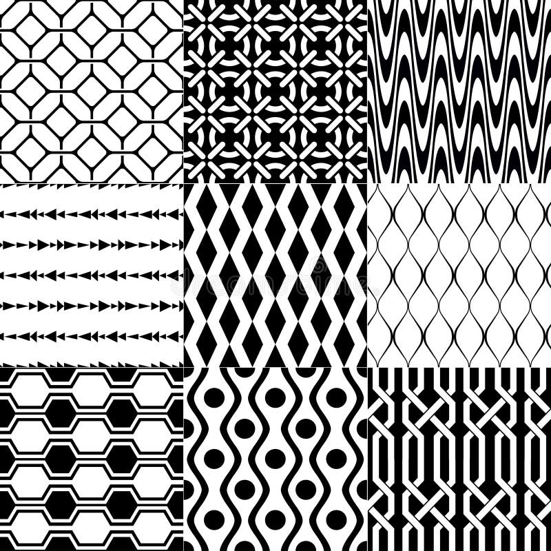 Sömlös svartvit geometrisk modell royaltyfri illustrationer Sömlös svartvit geometrisk modell royaltyfri illustrationer