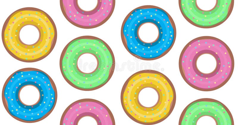 Sömlös textur med donuts stock illustrationer Sömlös textur med donuts stock illustrationer