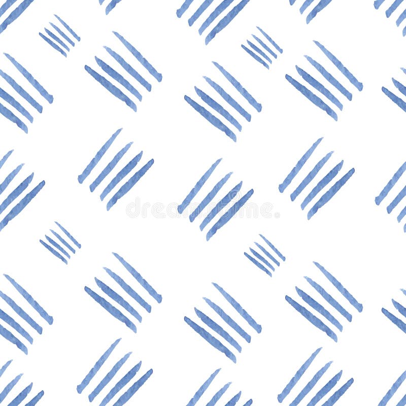 Sömlösa drog blålinjen för vattenfärgvektor hand stock illustrationer Sömlösa drog blålinjen för vattenfärgvektor hand stock illustrationer