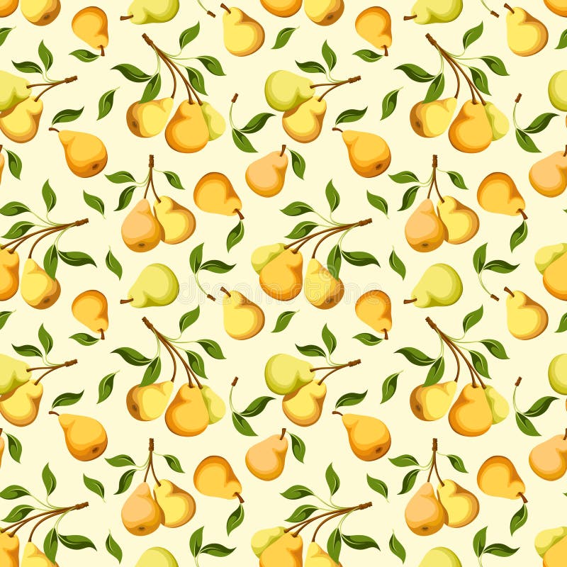 Sömlöst mönster med päronfrukt. Sömlös Vector-utskrift royaltyfri illustrationer