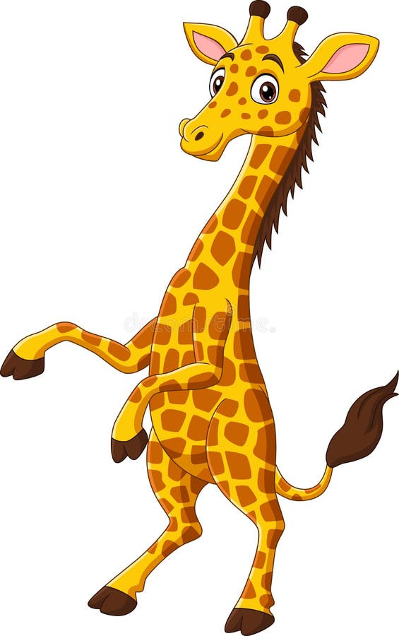 Söt giraffekartong isolerad på vit bakgrund stock illustrationer