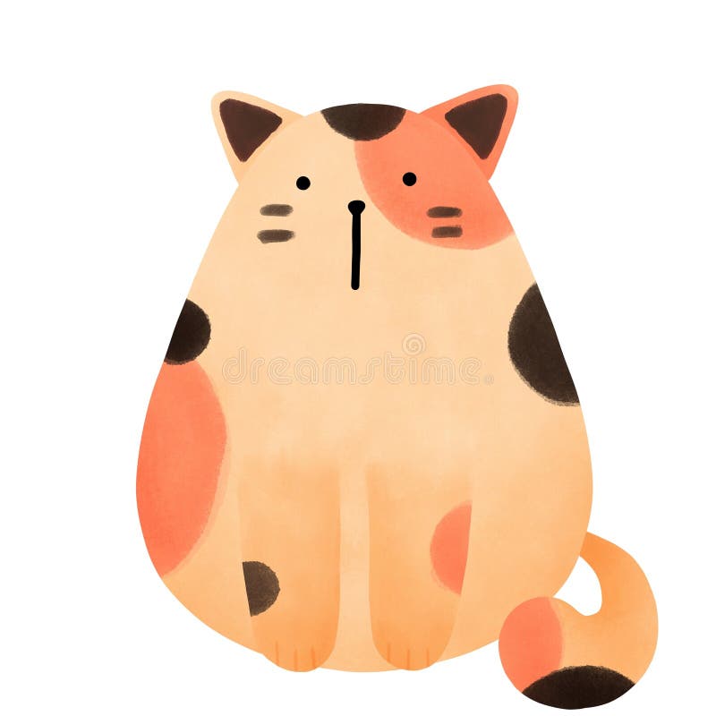 Söt knöl och knölkatt sittande stock illustrationer