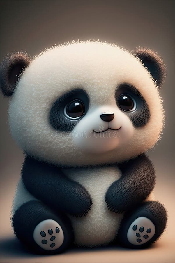 Söt panda teddy björn ai generativ illustration stock illustrationer