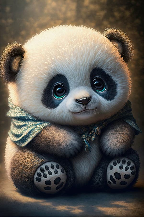 Söt pandabjörn, generativ illustration vektor illustrationer