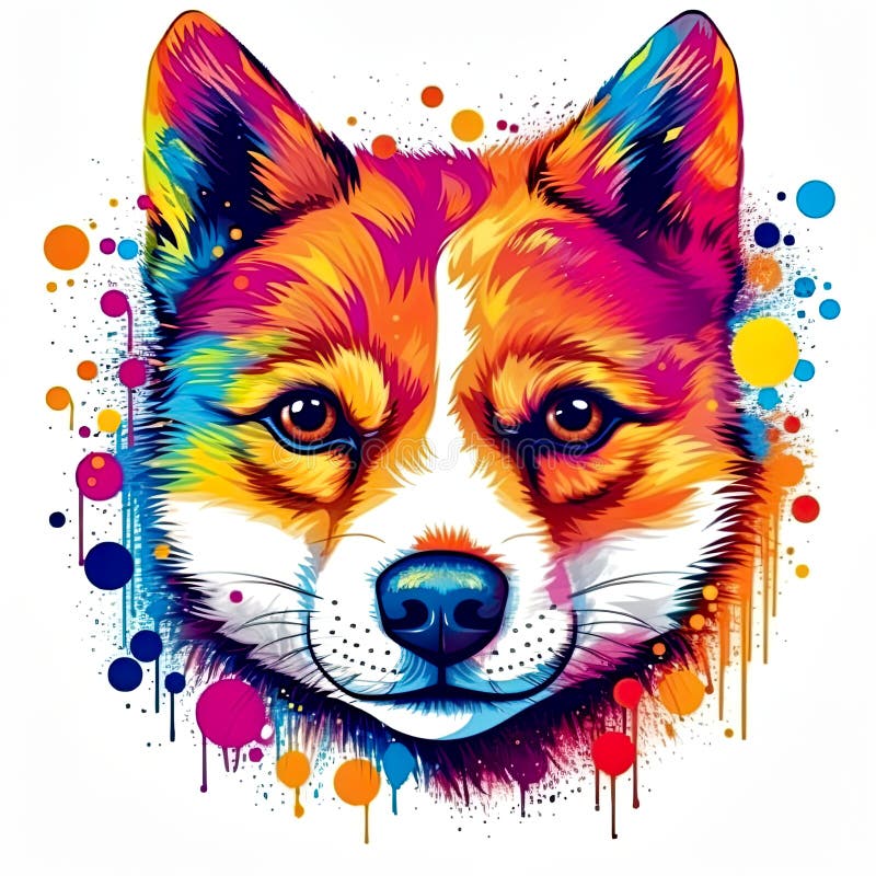 Söt shiba inu dog ai generativ illustration stock illustrationer