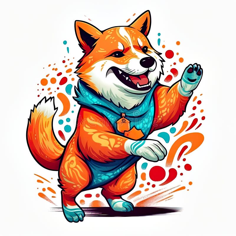 Söt shiba inu dog ai generativ illustration stock illustrationer