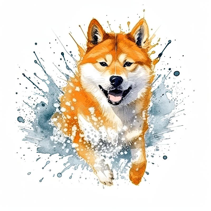 Söt shiba inu dog ai generativ illustration royaltyfri illustrationer