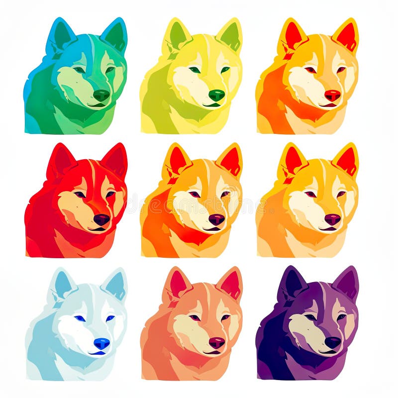 Söt shiba inu dog ai generativ illustration royaltyfri illustrationer