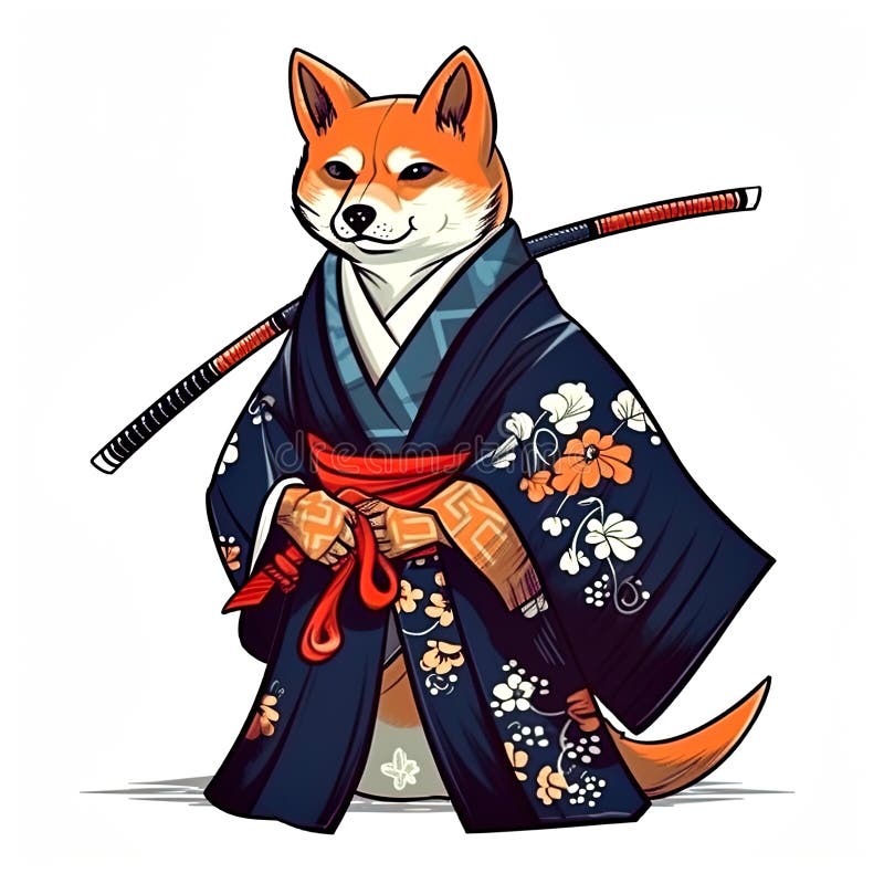 Söt shiba inu dog ai generativ illustration royaltyfri illustrationer