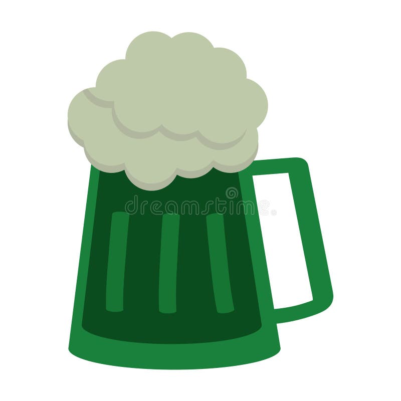 Söt skämtteckning pint av grönöl. stock illustrationer