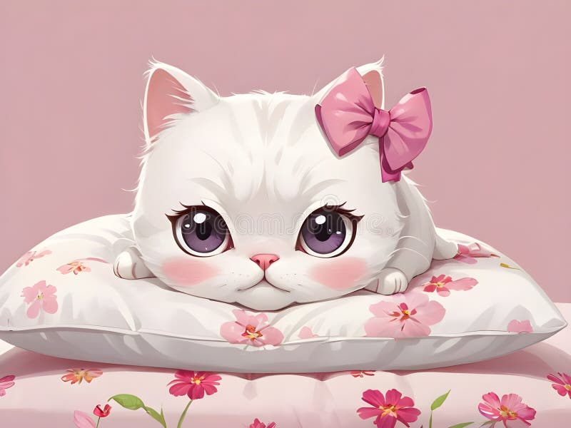 Söt, söt, sovande katt stock illustrationer