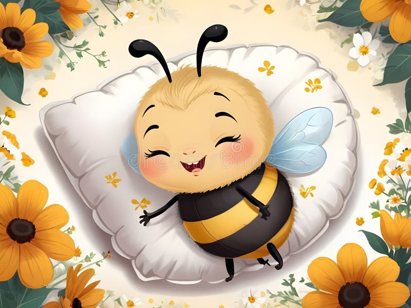 Söt, söt, sömnbee stock illustrationer