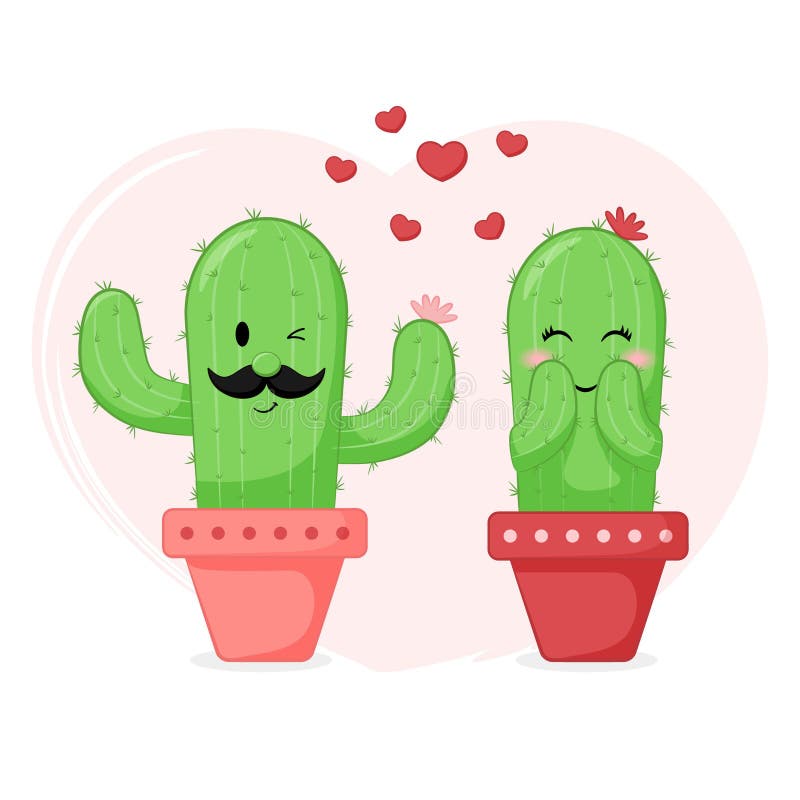 Söta några cactus-vektor stock illustrationer