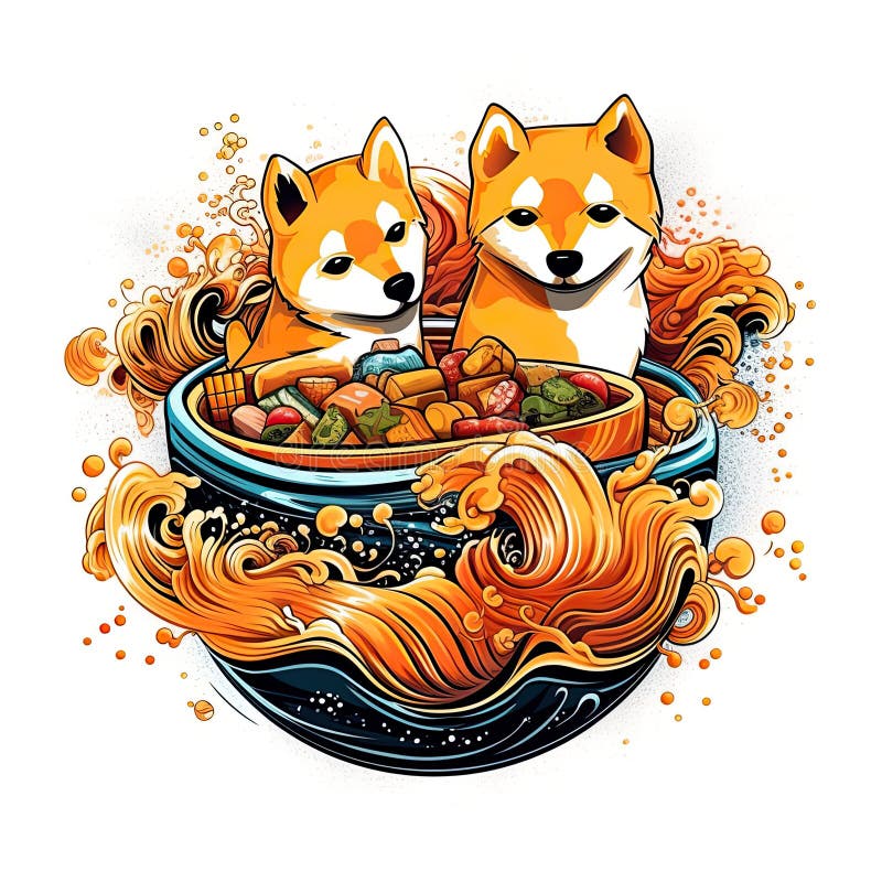 Söta néba inu dog ai generativ illustration vektor illustrationer
