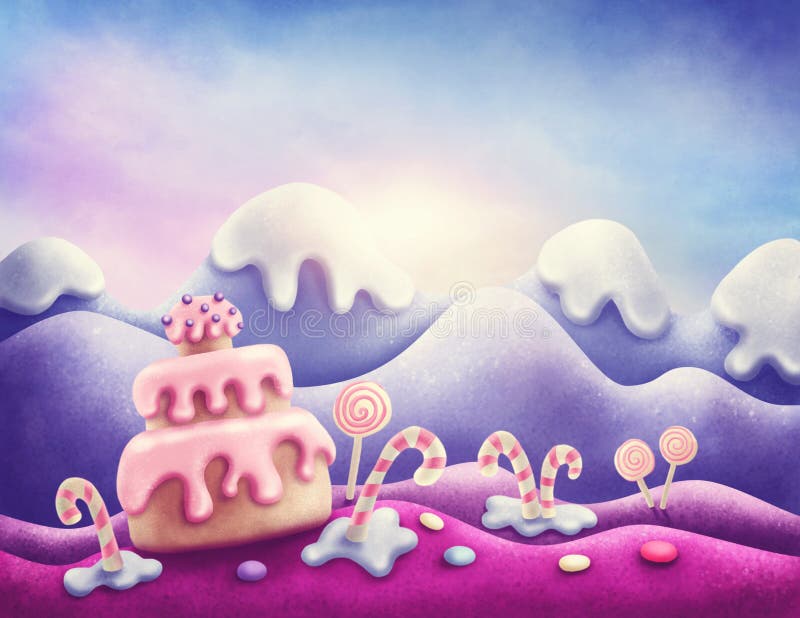 Sött land för fantasi vektor illustrationer Sött land för fantasi vektor illustrationer
