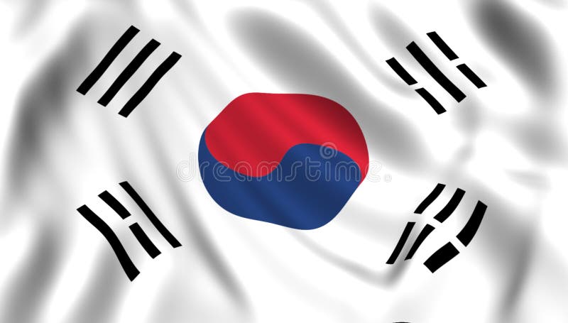 Südkoreanisches fahnenschwenkendes im Wind vektor abbildung Südkoreanisches fahnenschwenkendes im Wind vektor abbildung