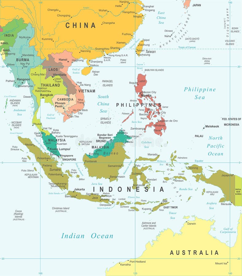 Südostasien - Karte - Illustration