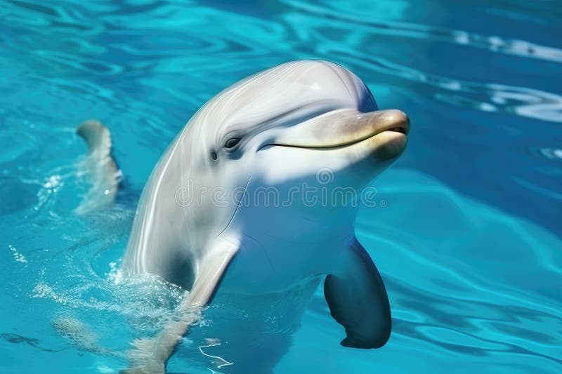 Süße Delphin unter Wasser. ai generativ lizenzfreie abbildung