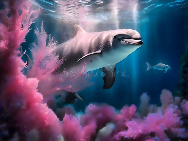 Süße Delphin-Unterwasserwelt stock abbildung