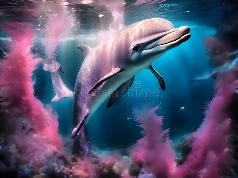 Süße Delphin-Unterwasserwelt vektor abbildung