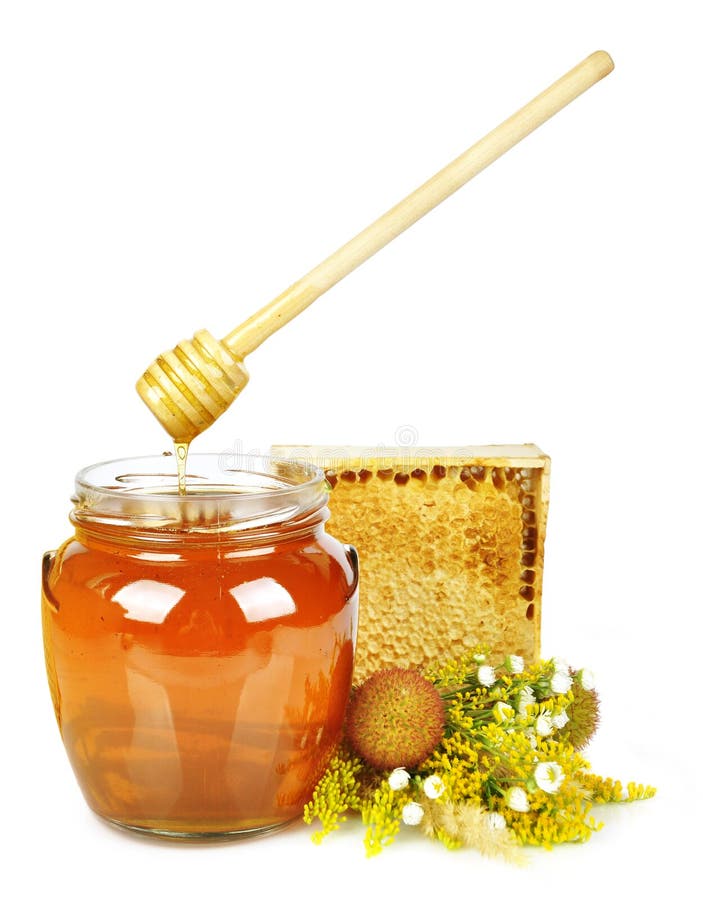 Honig Im Glas Mit Bienenwaben Stockbild Bild Von Frech Produkt 35259877